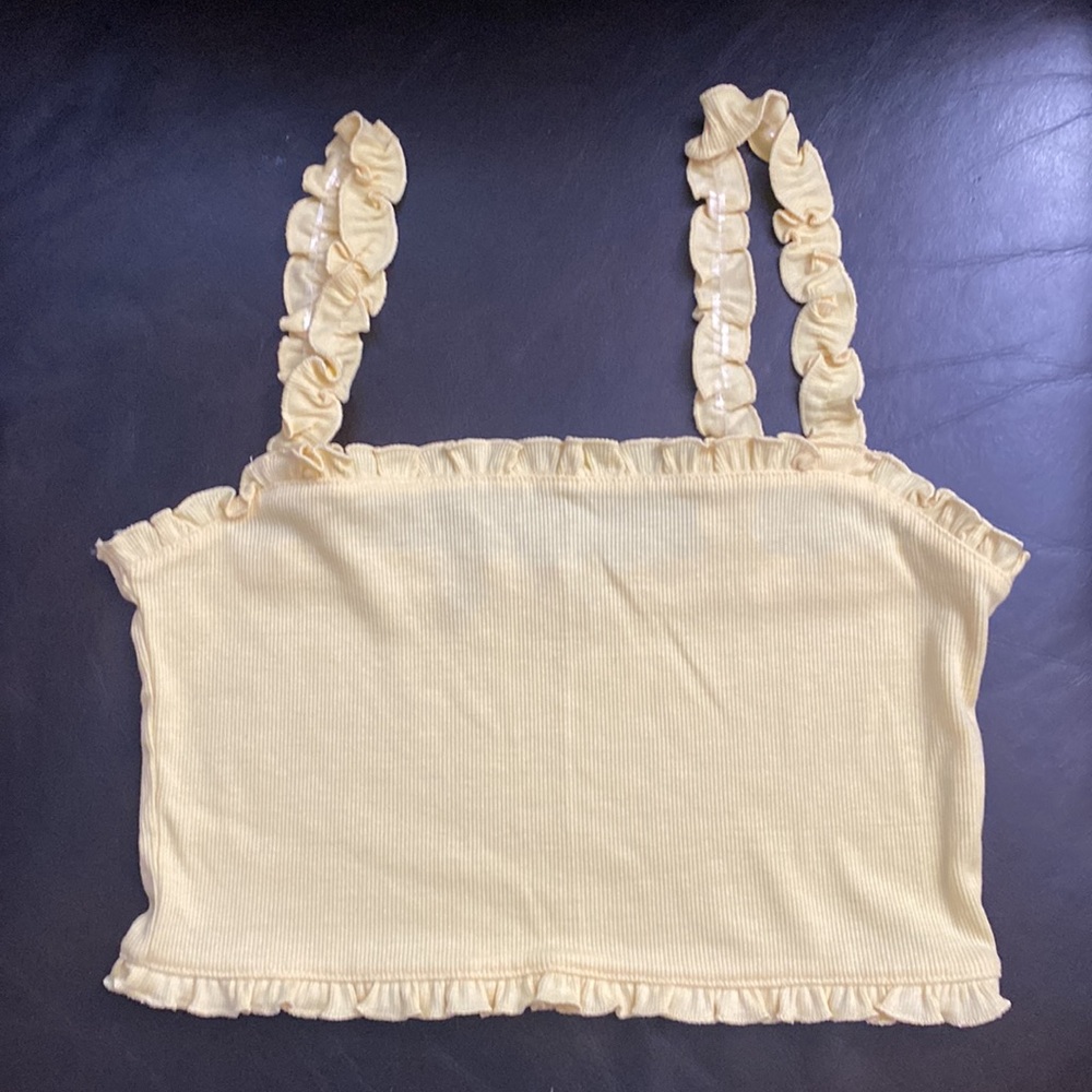 Ruffled Yellow Tank Top